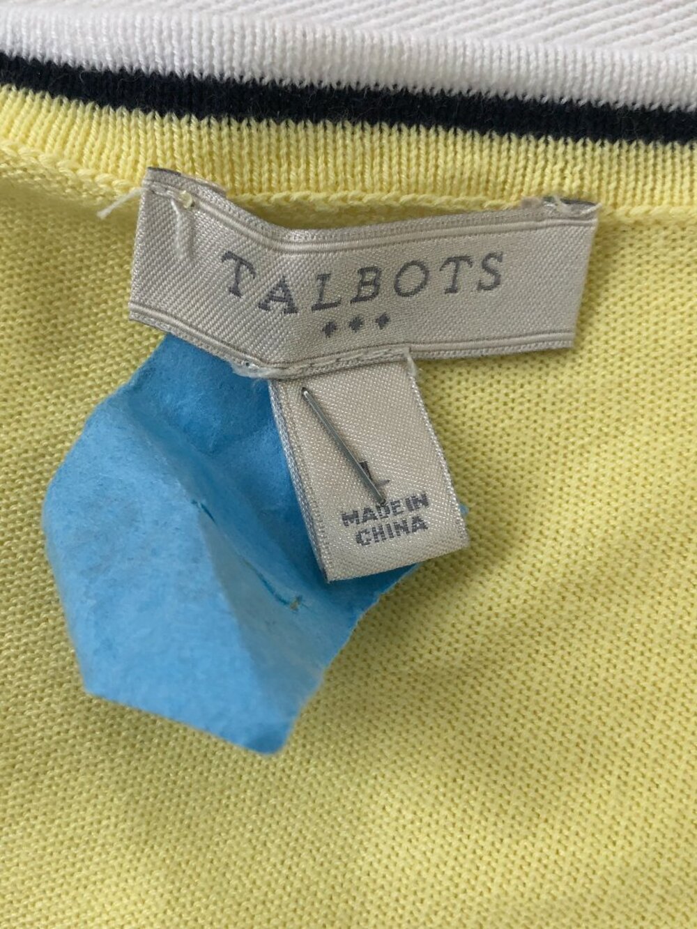 Vintage Buttery Soft Yellow Cardigan 3/4 Sleeve Cotton Blend Large 90s Preppy - Picture 3 of 9
